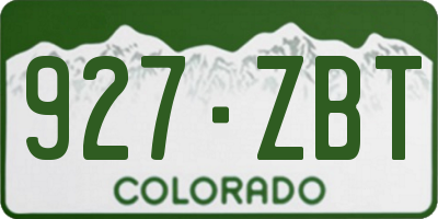CO license plate 927ZBT