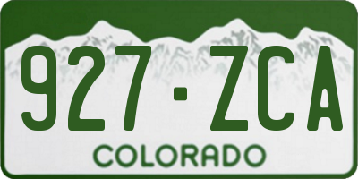 CO license plate 927ZCA