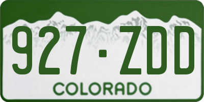 CO license plate 927ZDD