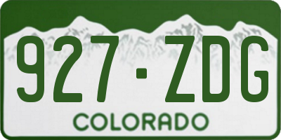 CO license plate 927ZDG