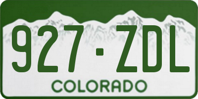 CO license plate 927ZDL