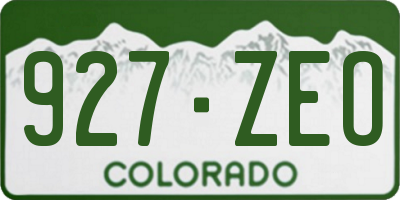 CO license plate 927ZEO