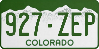 CO license plate 927ZEP
