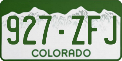 CO license plate 927ZFJ