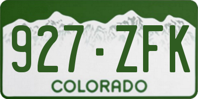 CO license plate 927ZFK