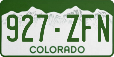CO license plate 927ZFN
