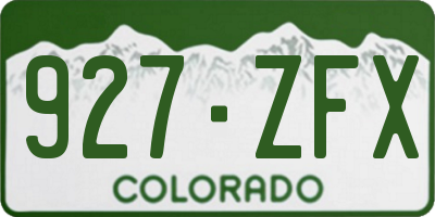 CO license plate 927ZFX