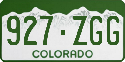CO license plate 927ZGG