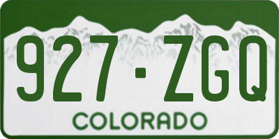 CO license plate 927ZGQ