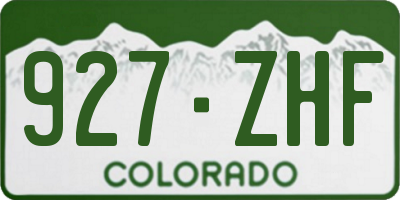 CO license plate 927ZHF