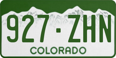 CO license plate 927ZHN