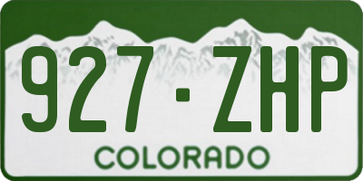 CO license plate 927ZHP