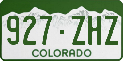CO license plate 927ZHZ