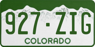 CO license plate 927ZIG