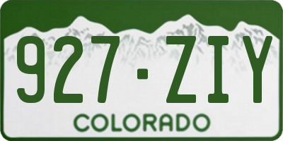 CO license plate 927ZIY
