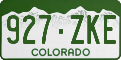 CO license plate 927ZKE