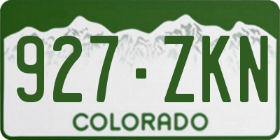CO license plate 927ZKN