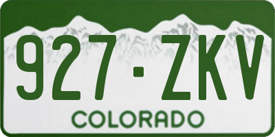 CO license plate 927ZKV