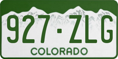 CO license plate 927ZLG