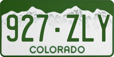 CO license plate 927ZLY