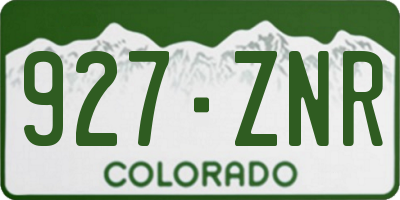 CO license plate 927ZNR