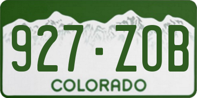CO license plate 927ZOB