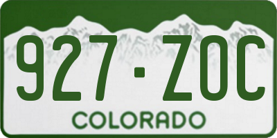 CO license plate 927ZOC