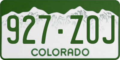 CO license plate 927ZOJ