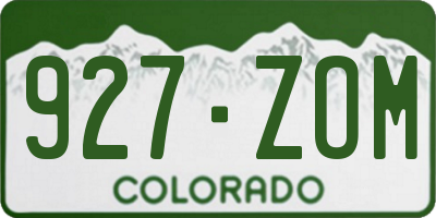 CO license plate 927ZOM