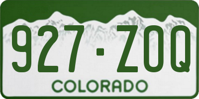 CO license plate 927ZOQ