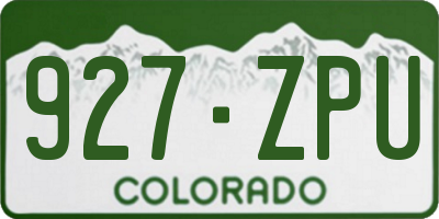 CO license plate 927ZPU