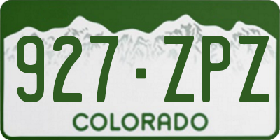 CO license plate 927ZPZ