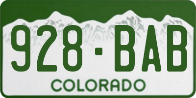 CO license plate 928BAB