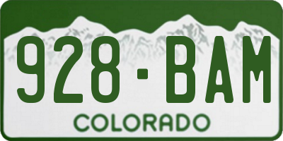 CO license plate 928BAM