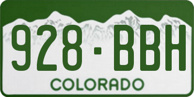 CO license plate 928BBH