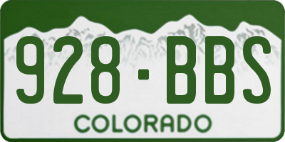 CO license plate 928BBS