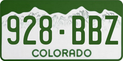 CO license plate 928BBZ