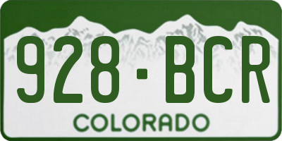 CO license plate 928BCR