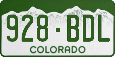 CO license plate 928BDL
