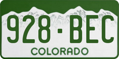 CO license plate 928BEC