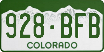 CO license plate 928BFB
