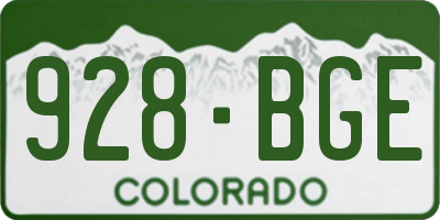 CO license plate 928BGE