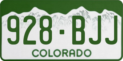 CO license plate 928BJJ