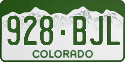 CO license plate 928BJL
