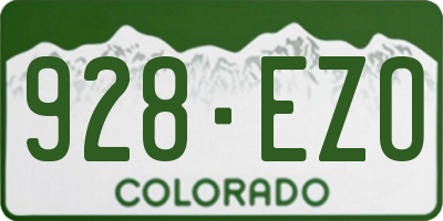 CO license plate 928EZO