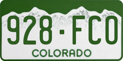 CO license plate 928FCO