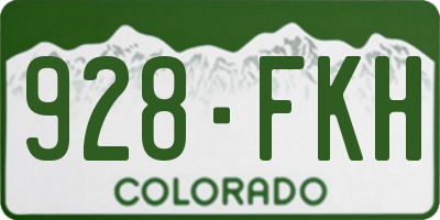 CO license plate 928FKH