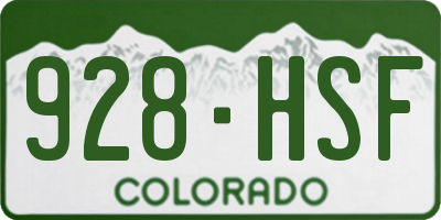 CO license plate 928HSF