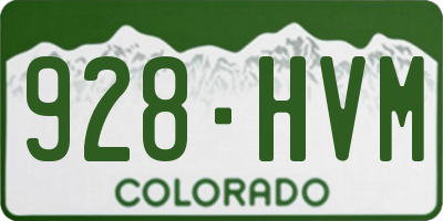 CO license plate 928HVM