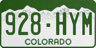CO license plate 928HYM